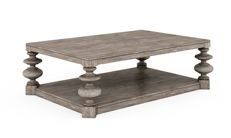 Living Room * | Etienne Natural Gray Rectangle Cocktail Table Cut Price