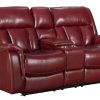 Living Room * | Prodigy Red Leather Power Reclining Loveseat Free Delivery