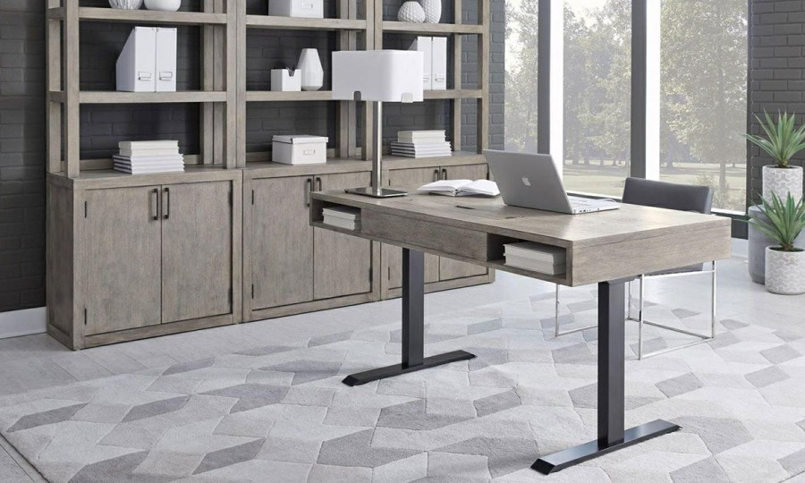 Office * | Platinum Gray Linen Lift Top Desk Sale