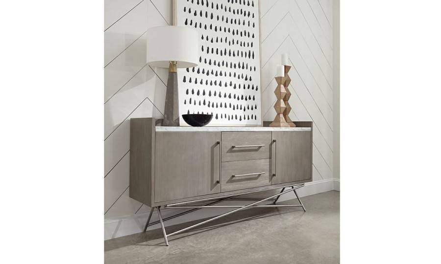 Dining * | Coral Gray Marble Sideboard Cheap Online