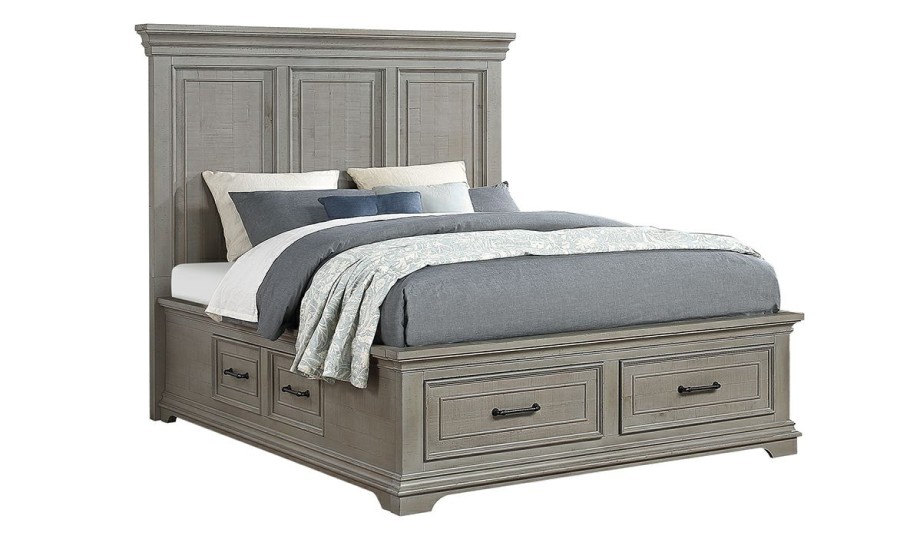 Bedroom * | Lansing Weathered Gray Storage Beds Cheap Online