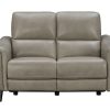 Living Room * | Malone Beige Leather Power Reclining Loveseat Quality Guarantee