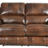 Living Room * | Ares Chocolate Leather Power Reclining Loveseat Top Selling