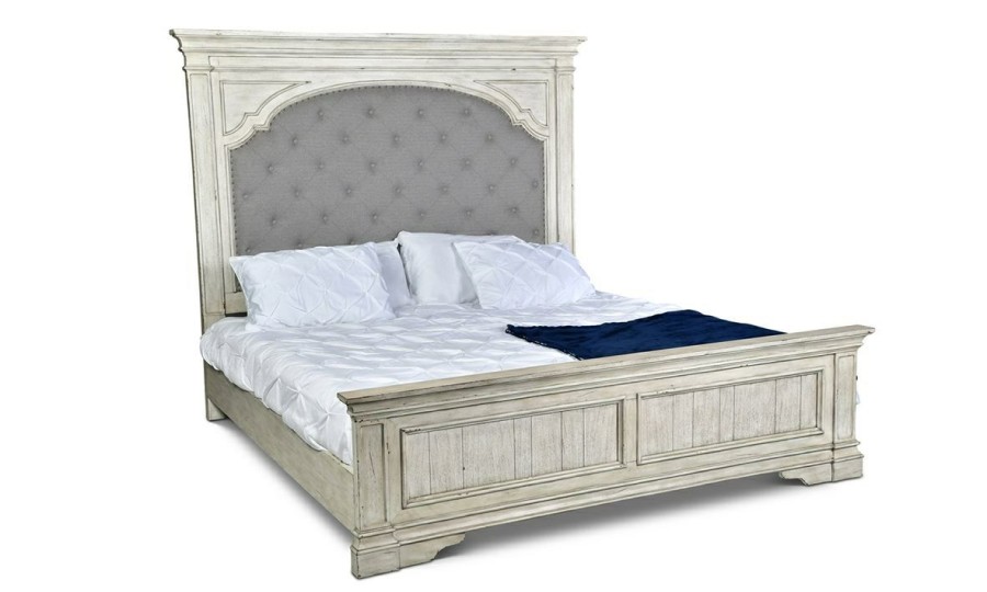 Bedroom * | Highland Park White Upholstered Beds Official