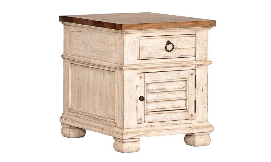 Living Room * | Belmont Antique Linen 1-Drawer End Table Gift Selection