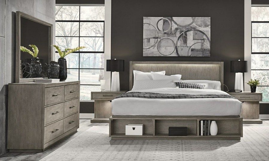 Bedroom * | Platinum Gray Linen 6-Drawer Dresser Fashion