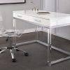 Office * | Everett White And Acrylic Desk Attractive