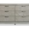 Bedroom * | Montana Chevron Grey 6-Drawer Dresser Cheap