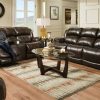 Living Room * | Weston Walnut Leather Power Reclining Console Loveseat With Power Headrests 100% Guarantee