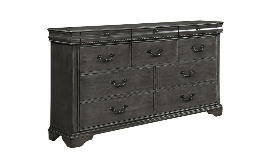 Bedroom * | Louis Philippe Platinum Gray 10-Drawer Dresser Promotion