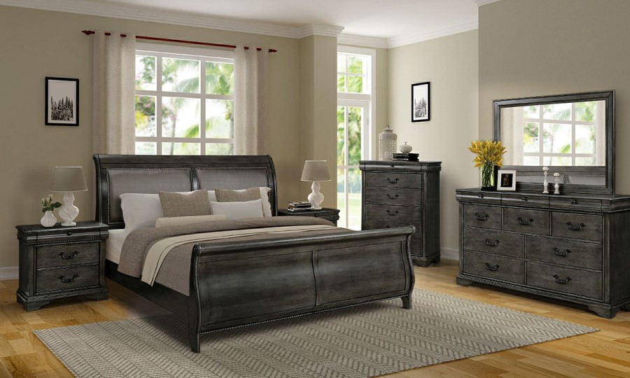 Bedroom * | Louis Philippe Platinum Gray 10-Drawer Dresser Promotion