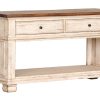 Living Room * | Belmont Antique Linen 2-Drawer Console Table Large Choice