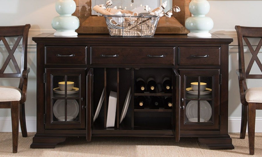 Dining * | Thatcher Amber Credenza With Wine Storage Store