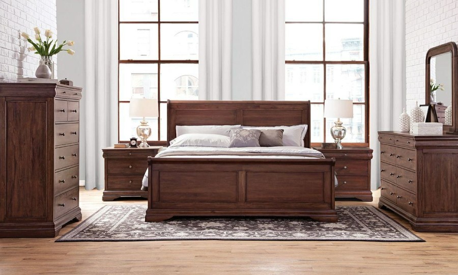 Bedroom * | Louis Philippe French Classic Mahogany Sleigh Beds Wholesale