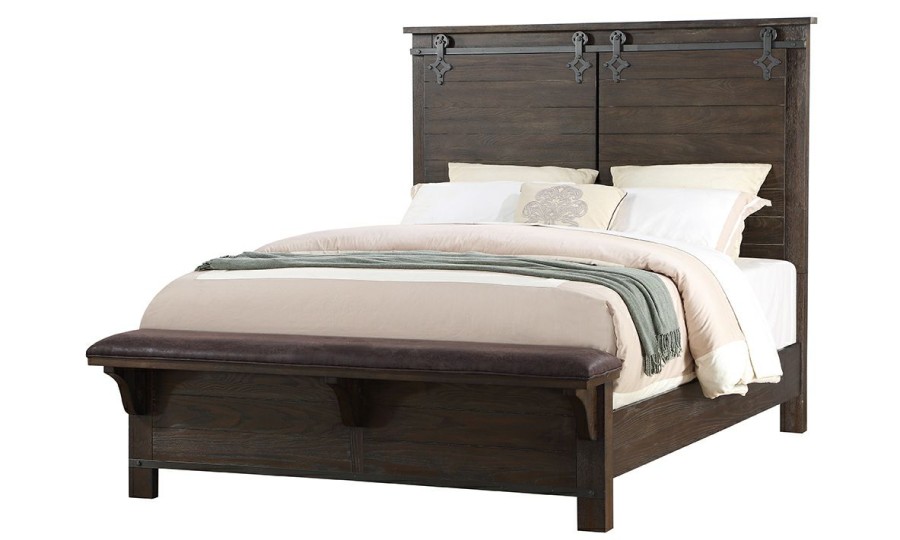 Bedroom * | Hastings Weathered Brown Panel Bed Unique