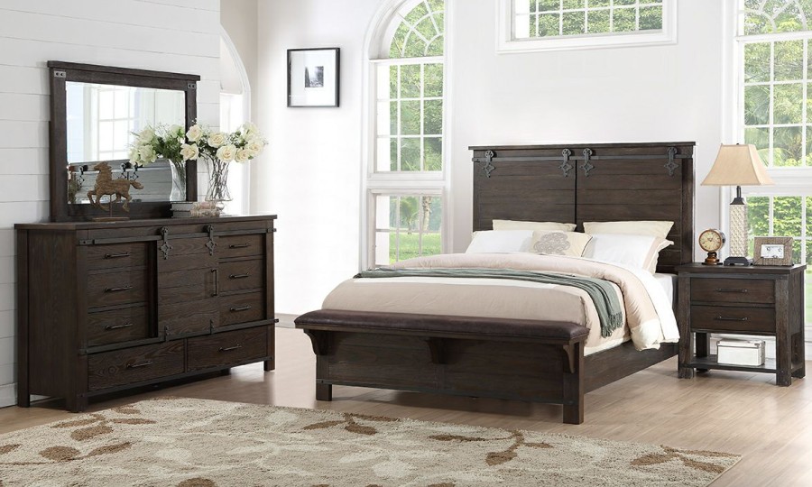 Bedroom * | Hastings Weathered Brown Panel Bed Unique