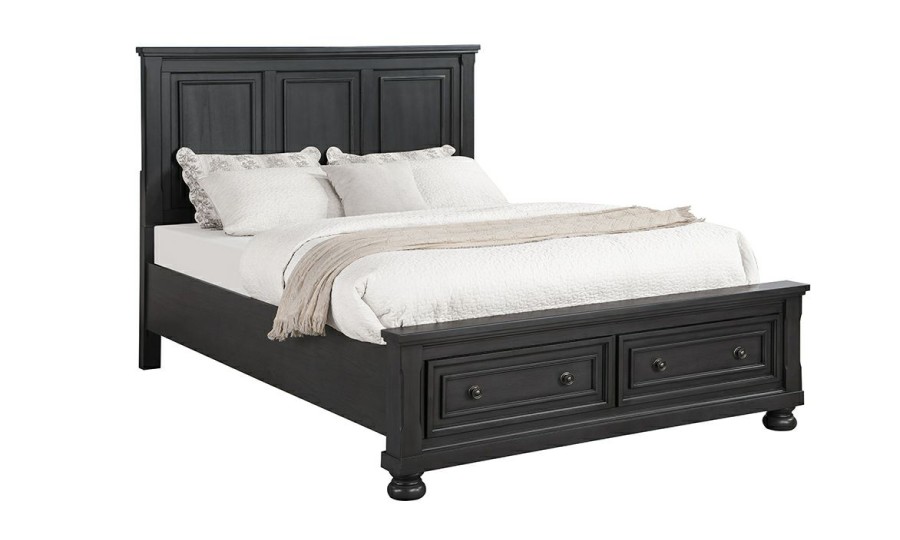 Bedroom * | Newbury Gray Panel Storage Beds Special Offers