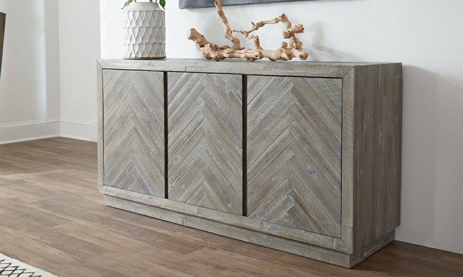 Dining * | Herringbone Latte 3-Door Sideboard Promotion