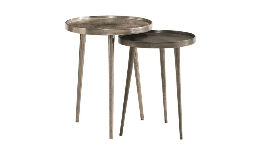 Living Room * | Bernhardt Satin Nickel Nesting Table Top Selling