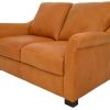 Living Room * | San Marco Camel Leather Loveseat Quality Guarantee