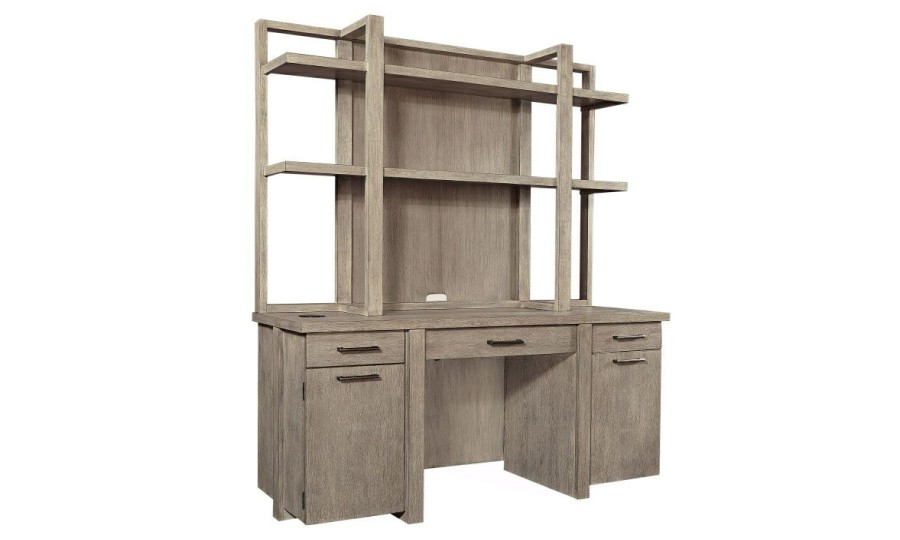 Office * | Platinum Gray Linen 2- Piece Desk New Threads