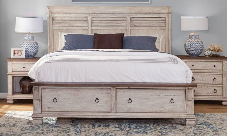 Bedroom * | Belmont Antique Linen Storage Beds Outlet Sale