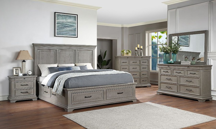 Bedroom * | Lansing Weathered Gray 14-Drawer Gentleman'S Chest Hot Selling