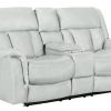 Living Room * | Prodigy Cream Leather Power Reclining Loveseat Online Sales