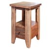 Living Room * | Aster Antique Brown 1-Drawer Chair Side Table Best Price